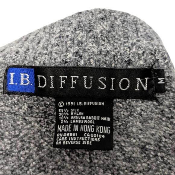 VINTAGE Diffusions Wool Angora Silk Midi Sweater Skirt M - Picture 4 of 6